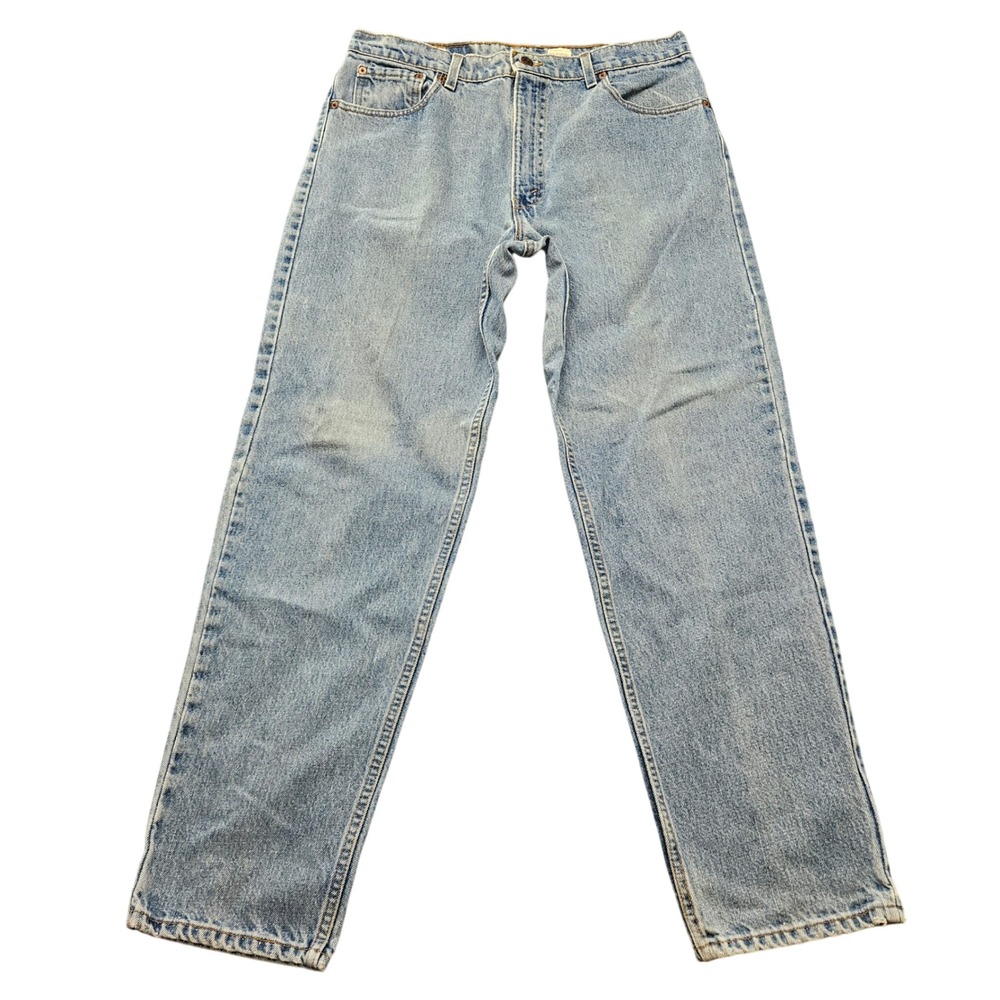 Vintage Levis 550 Relaxed Fit Tapered Jeans Light Wash Made in USA 36x30 34x30